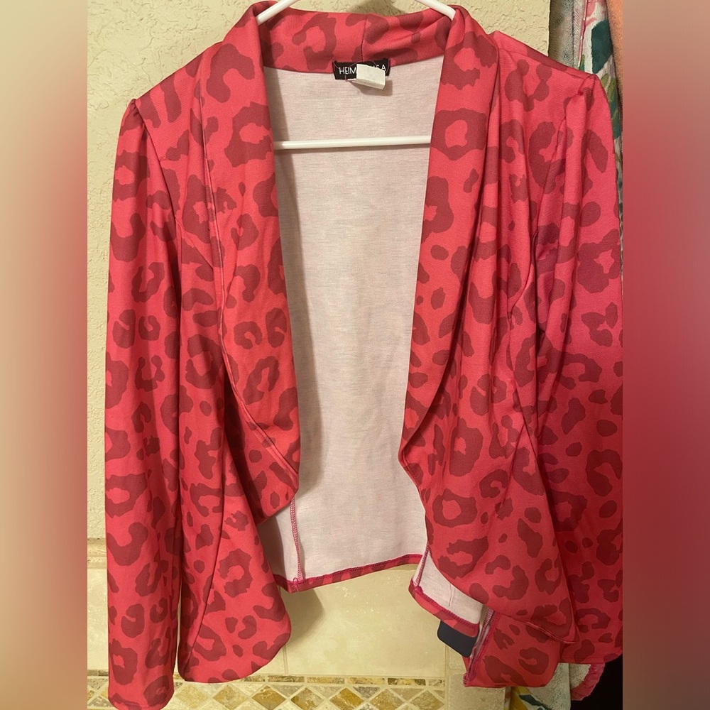 NWT pink leopard blouse